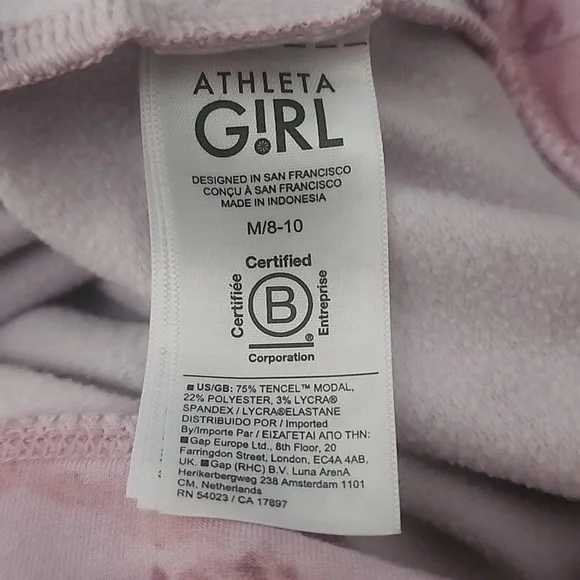 🌺3/$20 Athleta Hoodie PinkbTie Dye Thumbholes Soft Stretch M 8-10 - Picture 8 of 9